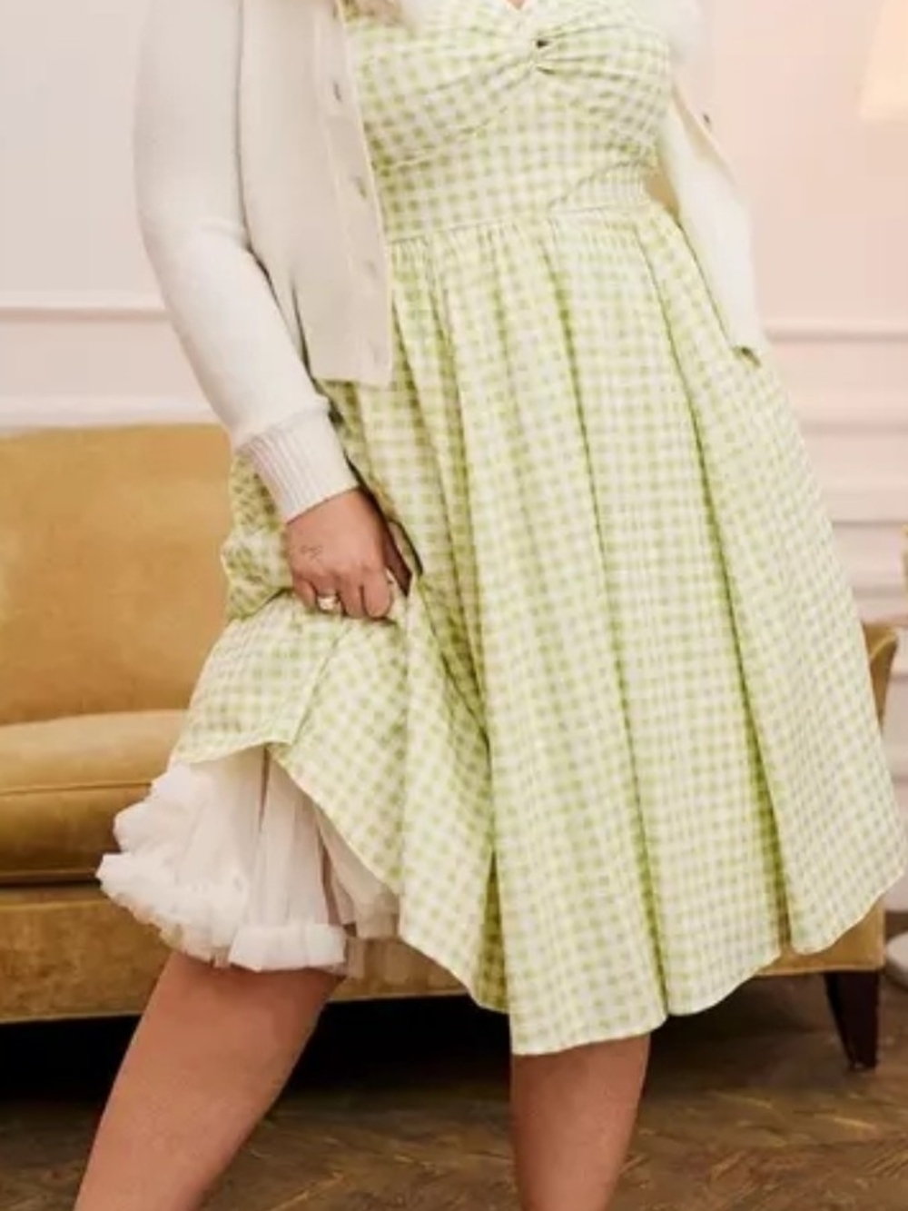 Torrid Green Gingham Dress Size 0